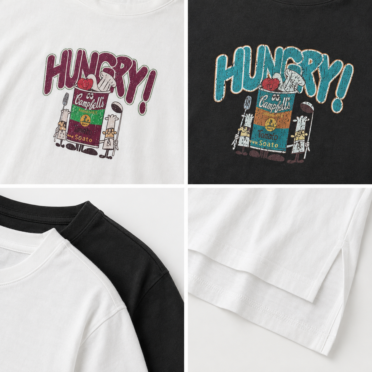 HUNGRY 復古廚師印花短袖T