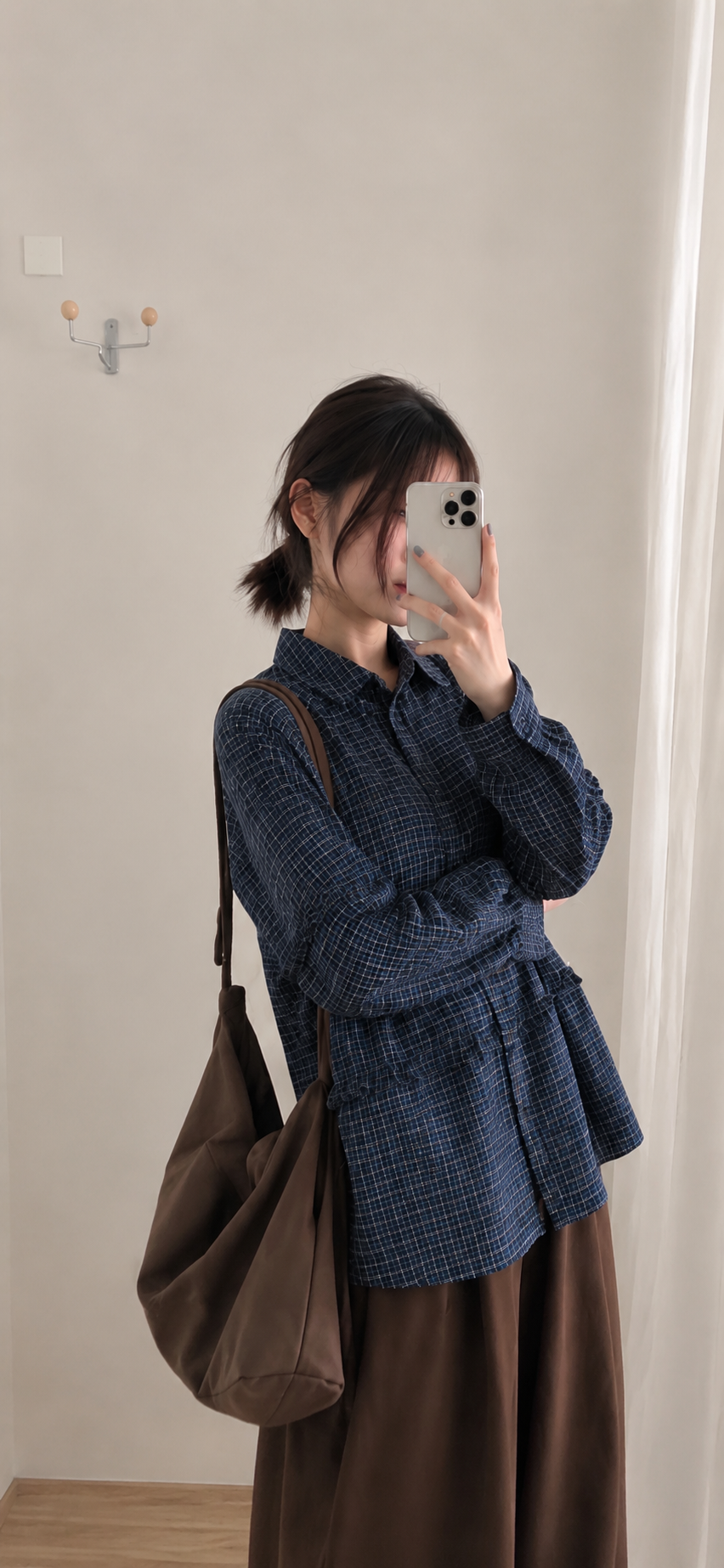 復古文青格紋層次襯衫 7