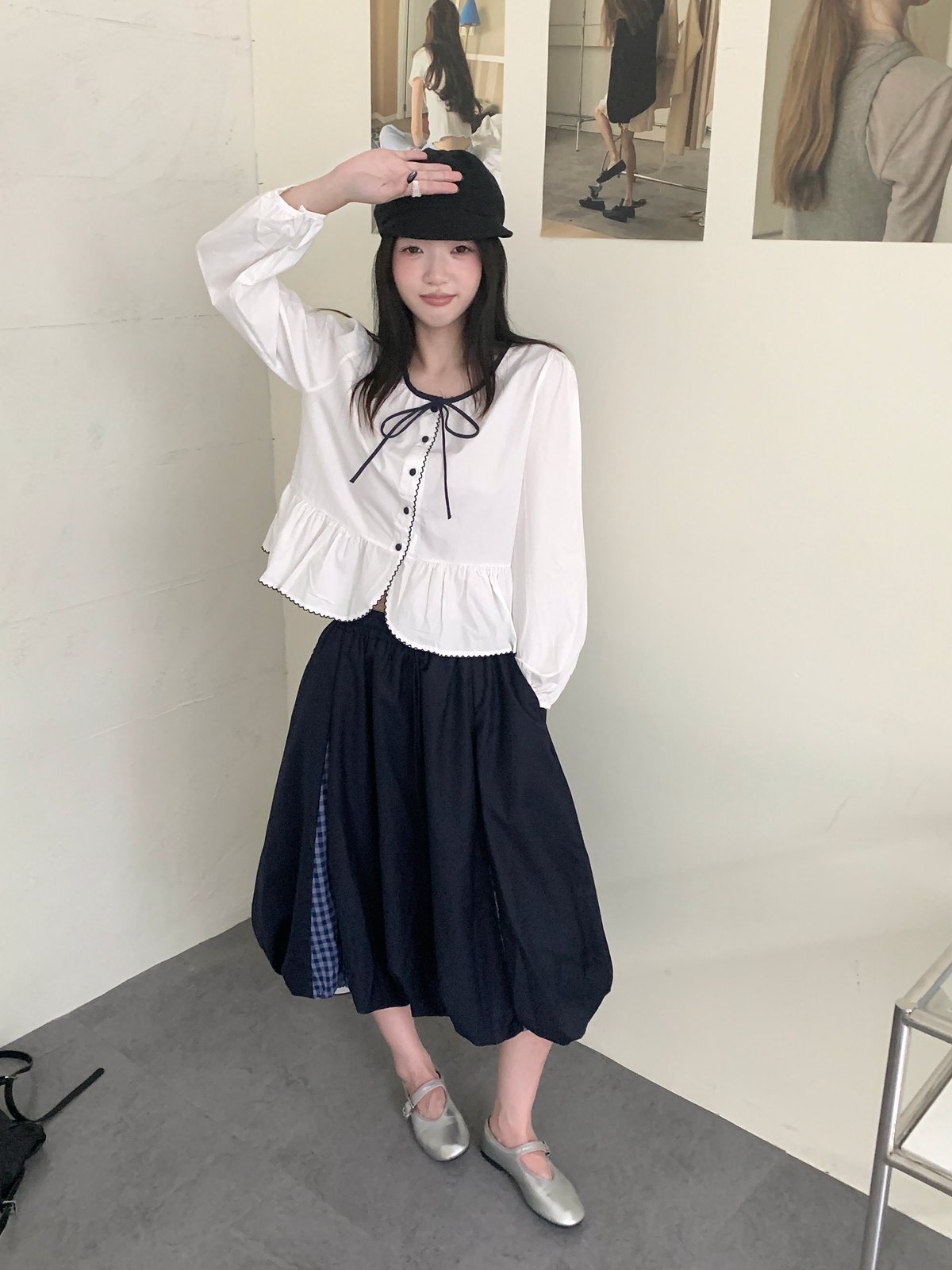 拼接燈籠泡泡中長裙 6