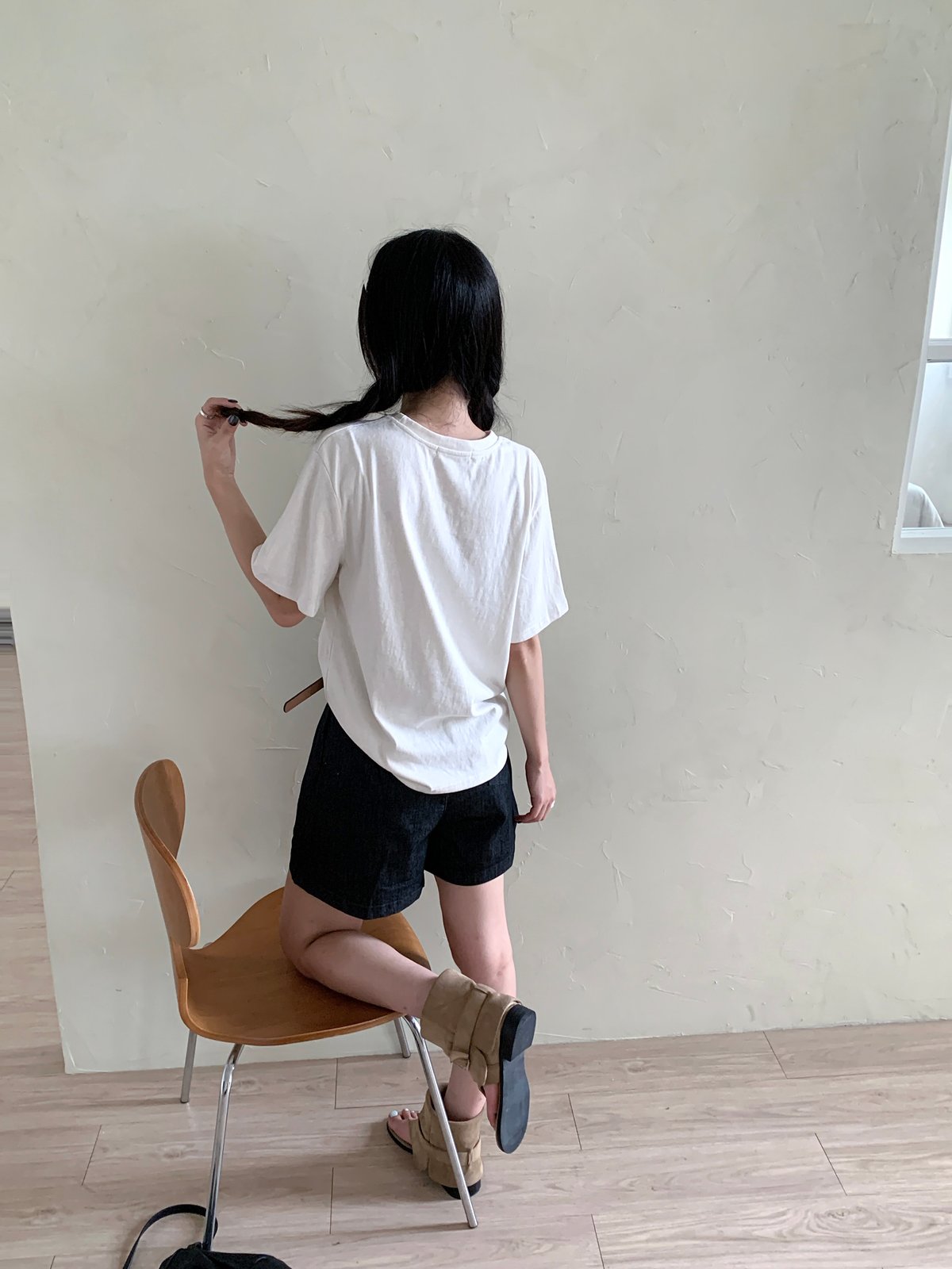 復古汽車寬鬆印花上衣 米白 3
