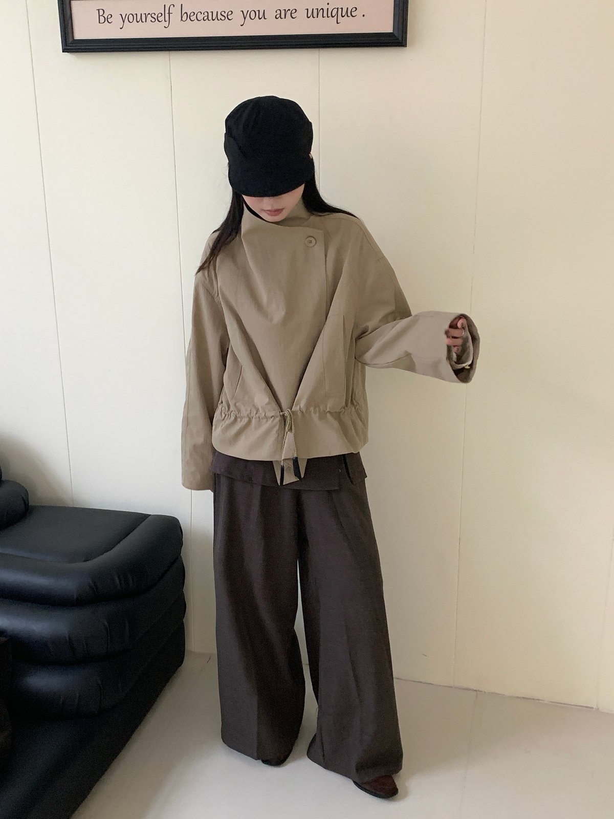 大翻領鬆身超時髦外套 4