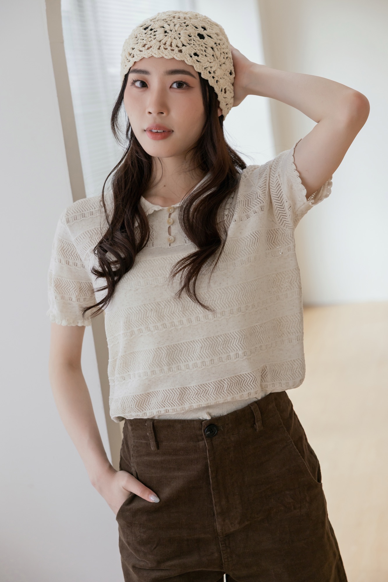 韓國小姐姐五分袖針織衫 11