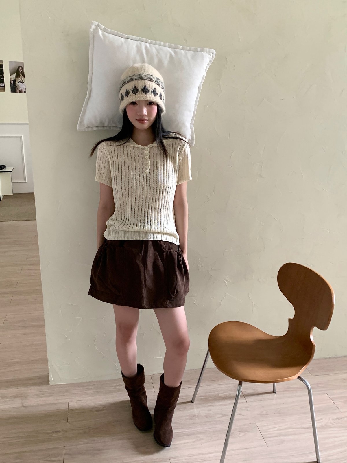 韓國氣質小姐姐條針織上衣 2