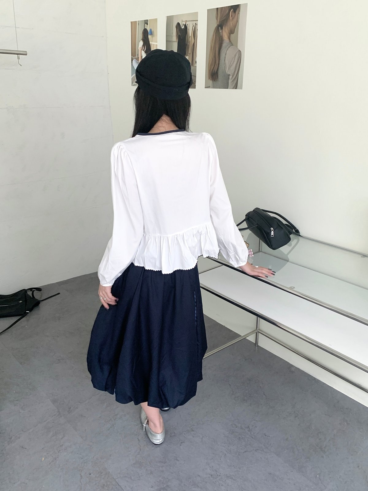 拼接燈籠泡泡中長裙 4