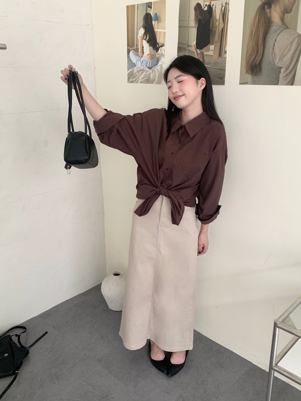 背後小設計挺感寬鬆襯衫外套 8