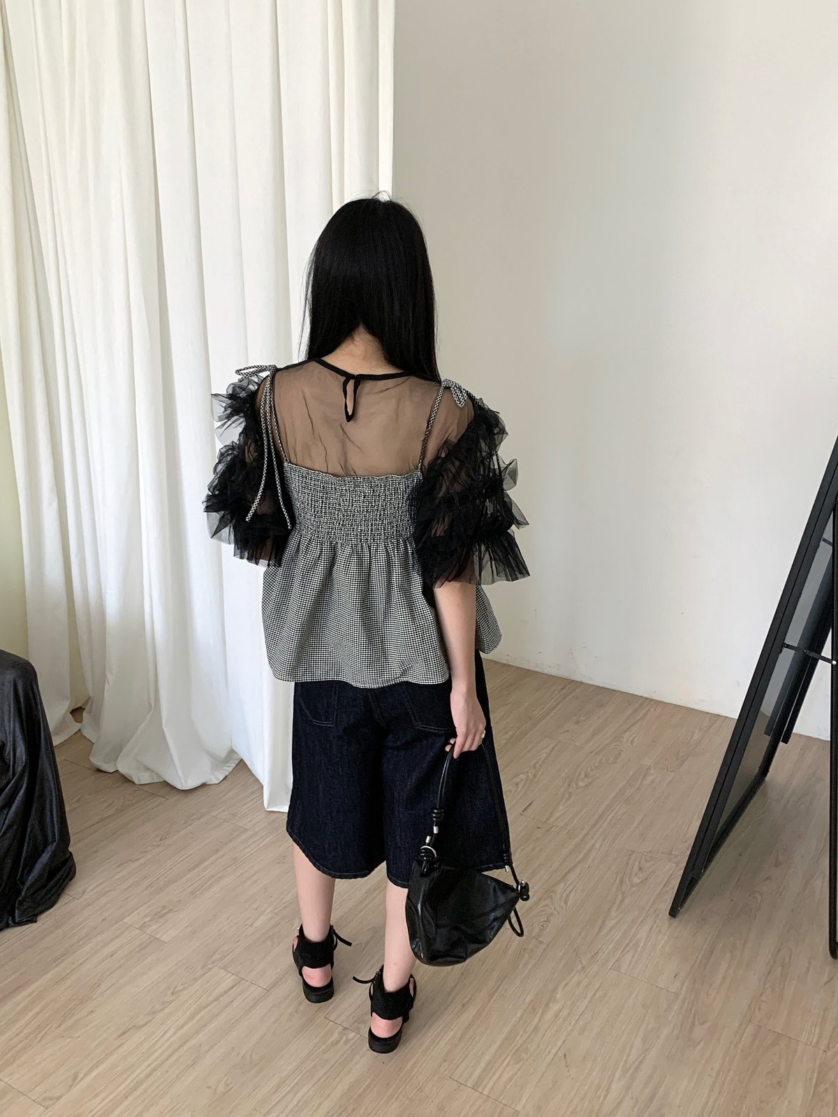 打底日系泡泡袖罩衫（不含細肩帶背心） 6
