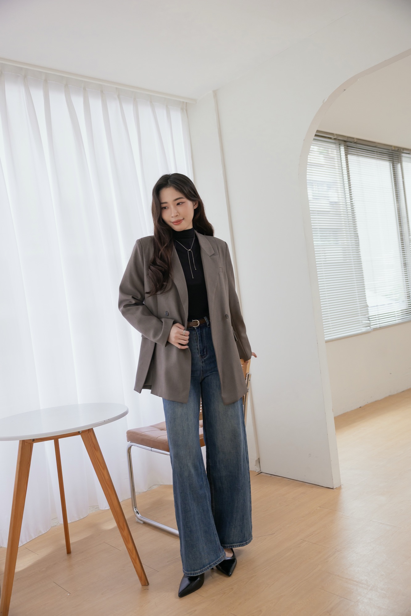 咖色寬鬆西裝外套 9