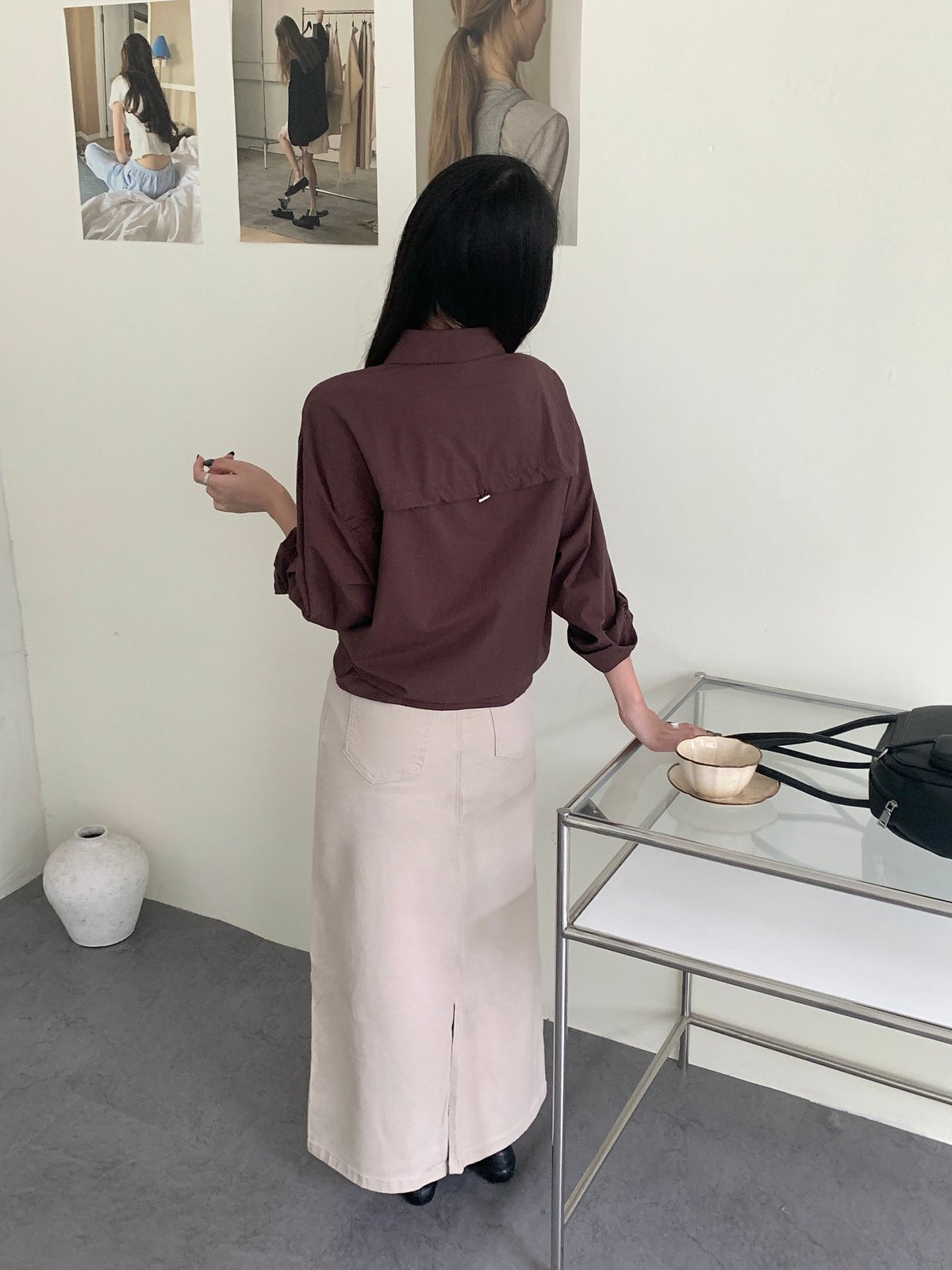 背後小設計挺感寬鬆襯衫外套 9