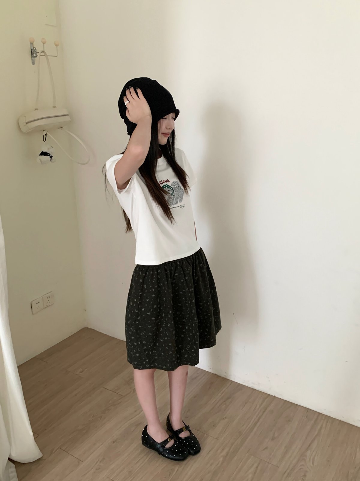 碎小花花鬆緊小圓短裙 4